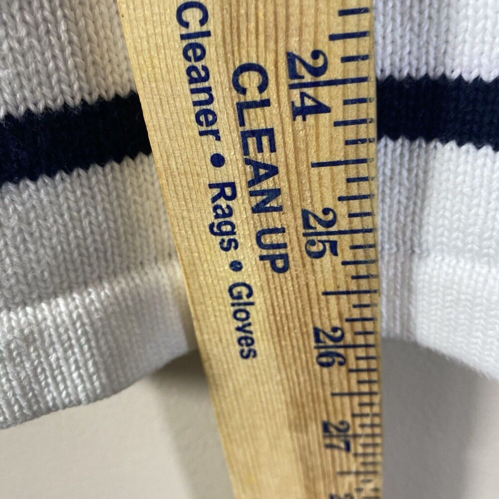 Lauren Ralph Lauren LRL Sweater White Stripe Cotton Knit Japan Women’s XL - Picture 10 of 13